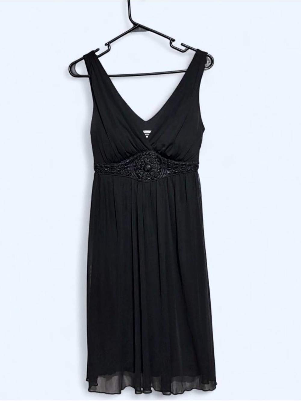 Intermission Semi-Formal Black Dress with Beaded Waist